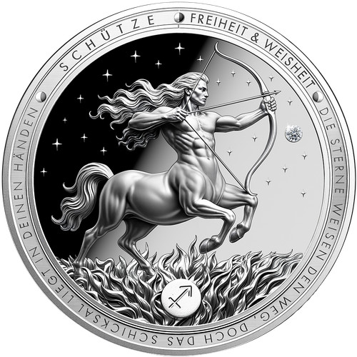Moneta argento segno - , zodiacale
