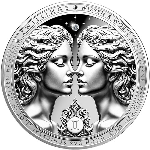 Moneta argento segno zodiacale - segno,