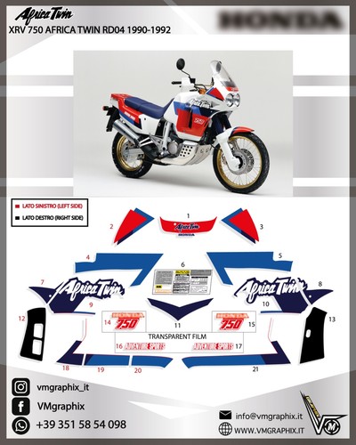 Adesivi xrv 750 africa twin - adesivi,