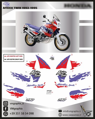 Adesivi africa twin - xrv750, xrv